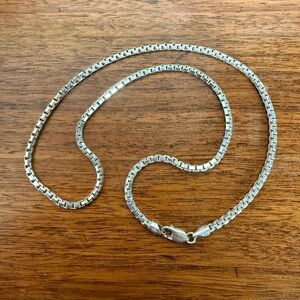 Italian Silver Box Chain Necklace
